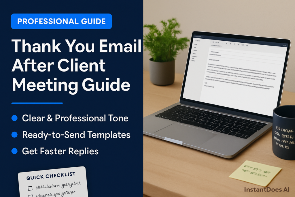 Thank You Email After Client Meeting - professional template and example guide