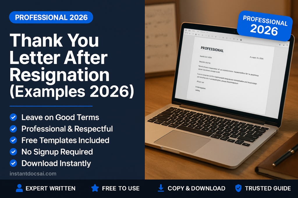 thank you letter after resignation — professional guide, templates and examples