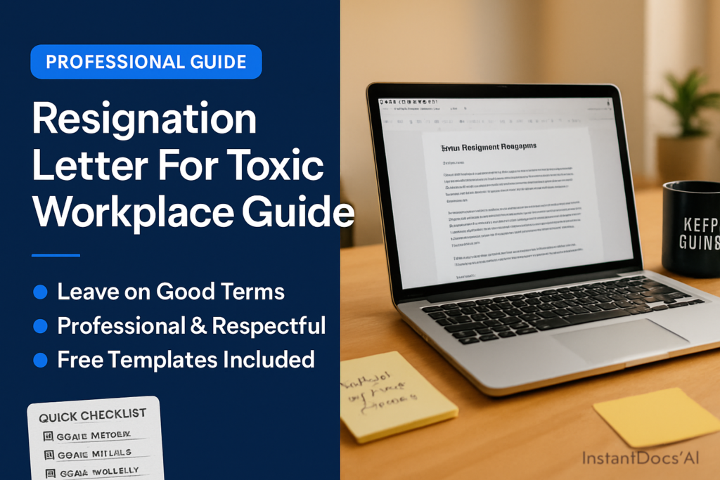 Toxic Workplace Resignation - professional template and example guide