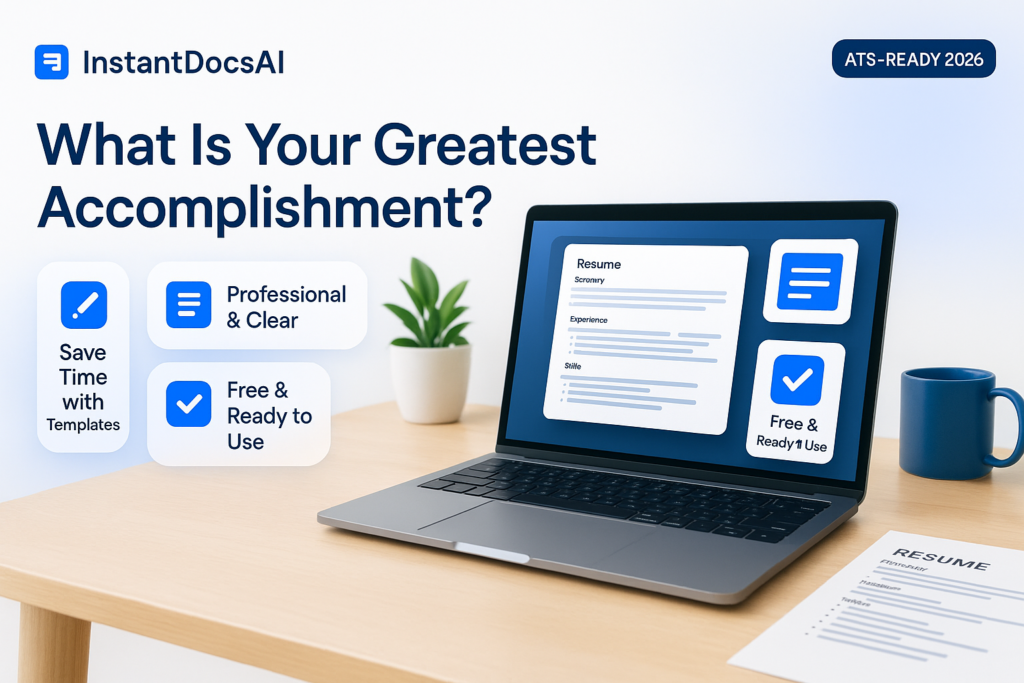 what is your greatest accomplishment — InstantDocsAI professional guide with templates and examples