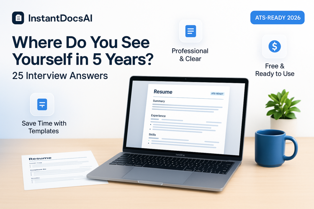 where do you see yourself in 5 years — InstantDocsAI professional guide with templates and examples