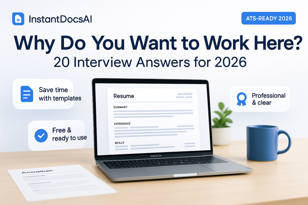 why do you want to work here — InstantDocsAI professional guide with templates and examples
