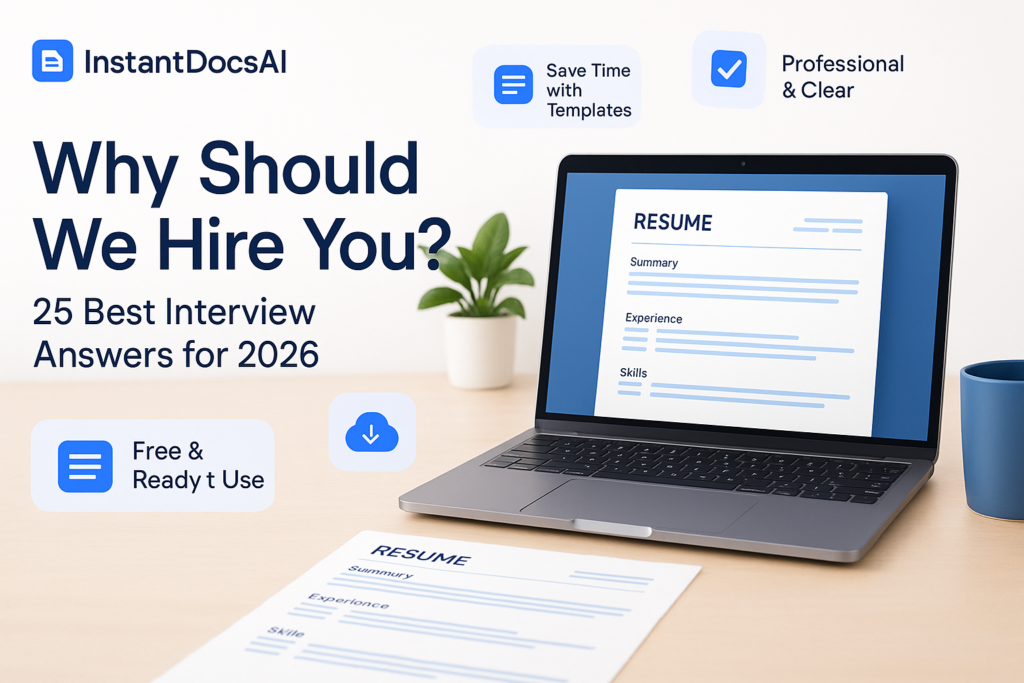 why should we hire you — InstantDocsAI professional guide with templates and examples