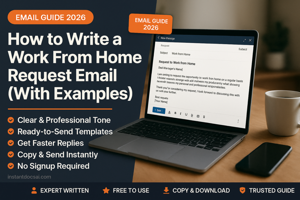 work from home request email — professional guide, templates and examples
